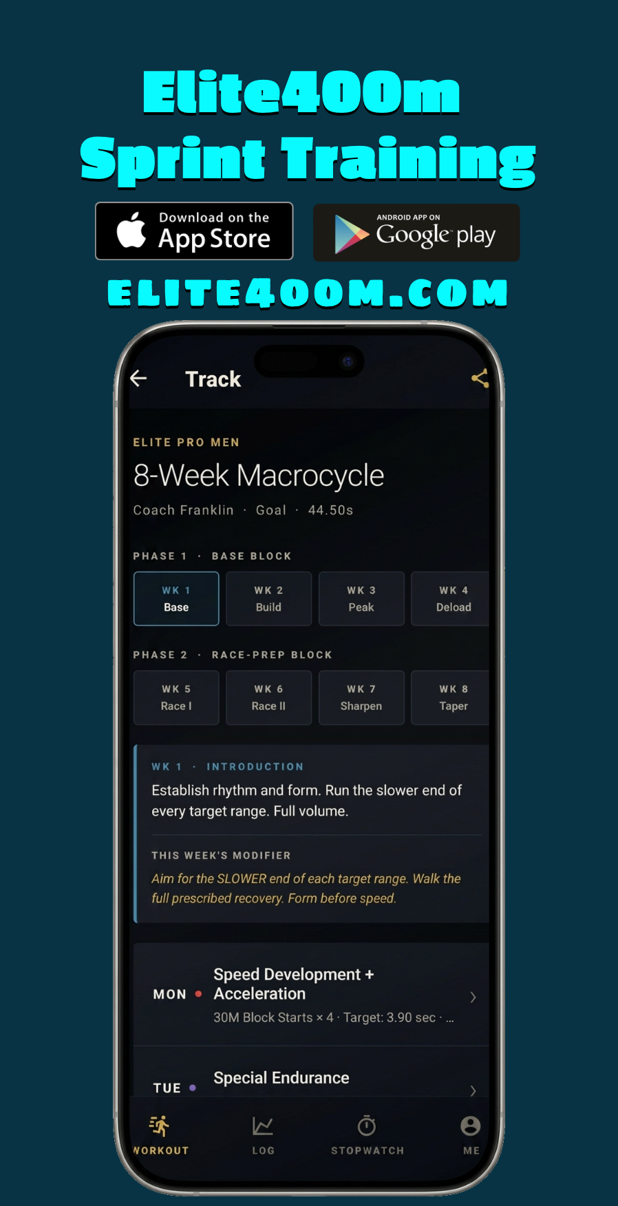 Custom Workouts Screen Screenshot